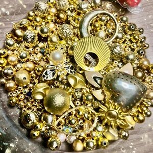 Vintage gold, beads, and trinkets.